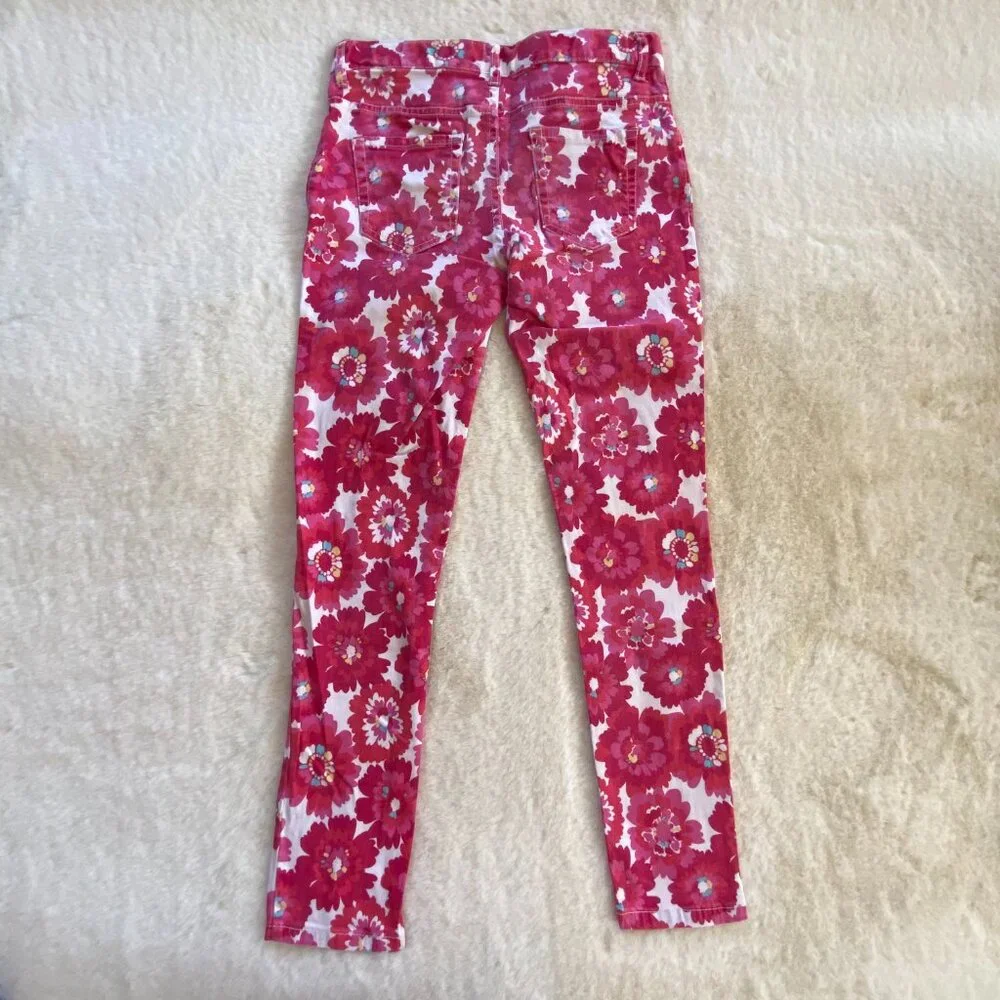 The Children's Place pink floral jeggings girl's size 12 adjustable waist
